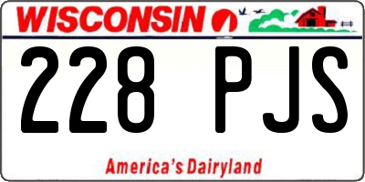 WI license plate 228PJS