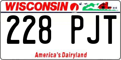 WI license plate 228PJT
