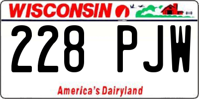 WI license plate 228PJW