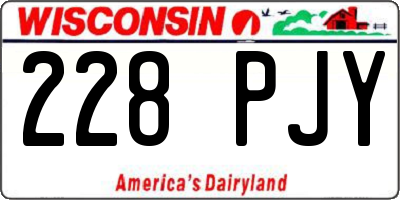 WI license plate 228PJY