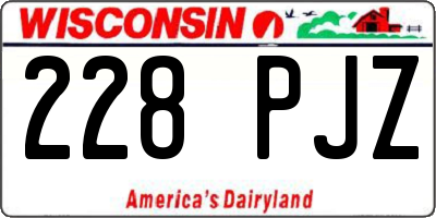 WI license plate 228PJZ