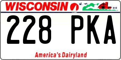 WI license plate 228PKA