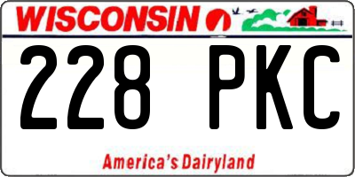 WI license plate 228PKC