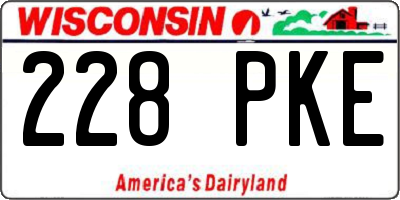 WI license plate 228PKE
