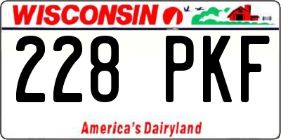 WI license plate 228PKF