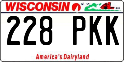 WI license plate 228PKK