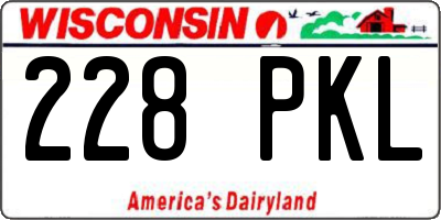 WI license plate 228PKL