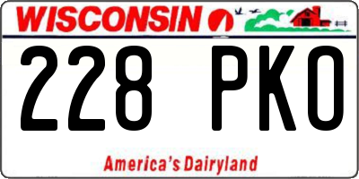 WI license plate 228PKO