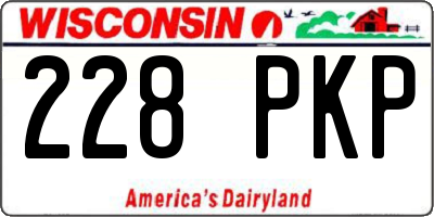 WI license plate 228PKP