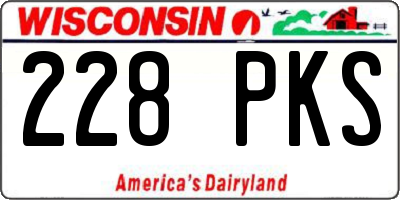 WI license plate 228PKS