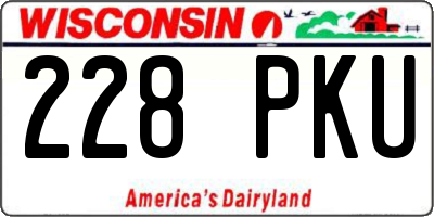 WI license plate 228PKU