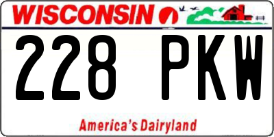 WI license plate 228PKW