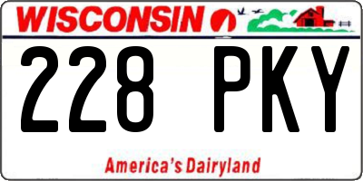WI license plate 228PKY