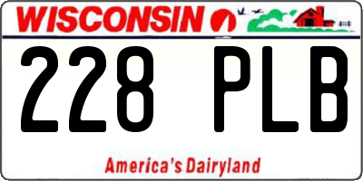 WI license plate 228PLB