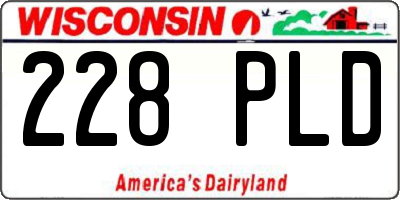 WI license plate 228PLD