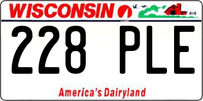 WI license plate 228PLE
