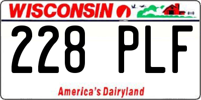 WI license plate 228PLF