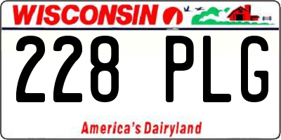 WI license plate 228PLG