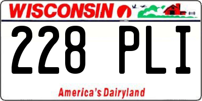 WI license plate 228PLI