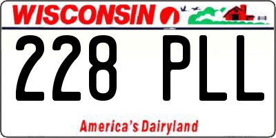 WI license plate 228PLL