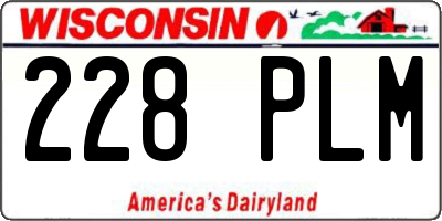 WI license plate 228PLM