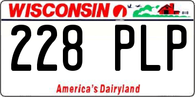 WI license plate 228PLP