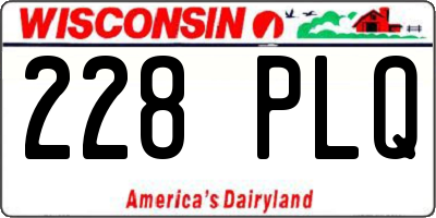 WI license plate 228PLQ