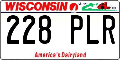 WI license plate 228PLR