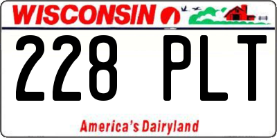 WI license plate 228PLT