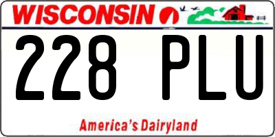 WI license plate 228PLU