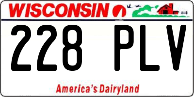 WI license plate 228PLV