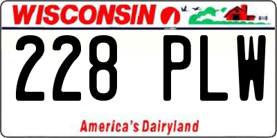 WI license plate 228PLW
