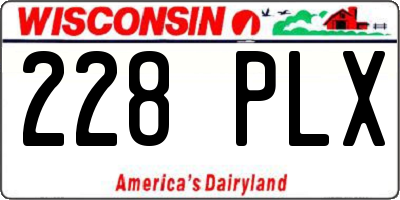 WI license plate 228PLX