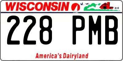 WI license plate 228PMB