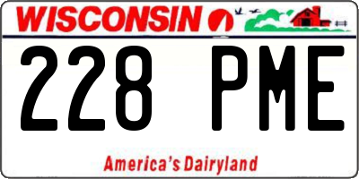 WI license plate 228PME