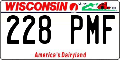 WI license plate 228PMF
