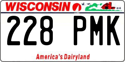 WI license plate 228PMK
