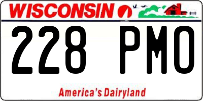 WI license plate 228PMO
