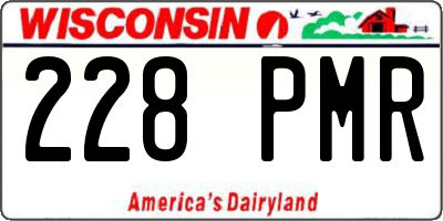 WI license plate 228PMR
