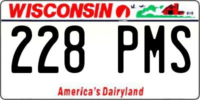 WI license plate 228PMS