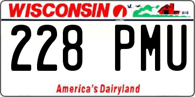 WI license plate 228PMU