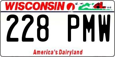 WI license plate 228PMW