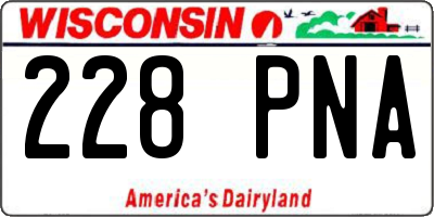 WI license plate 228PNA