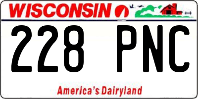 WI license plate 228PNC