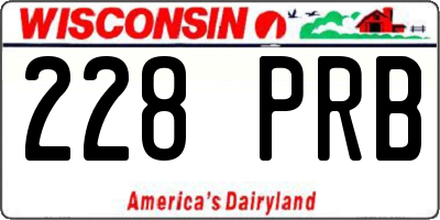 WI license plate 228PRB
