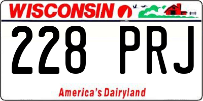 WI license plate 228PRJ