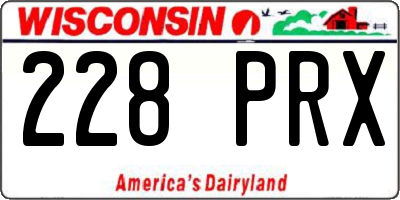 WI license plate 228PRX