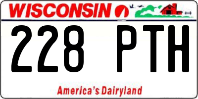 WI license plate 228PTH