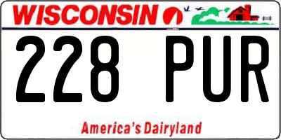 WI license plate 228PUR