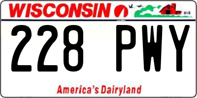 WI license plate 228PWY